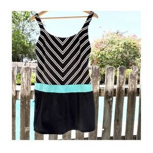 Beach House One-Piece Swimsuit Dress with Shorts size 14